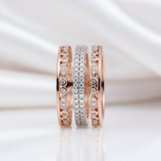 Three-Stack Of Goodness Diamond Option Rose Gold Ring-Black Diamonds New York