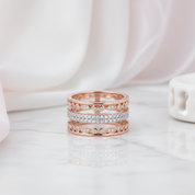 Three-Stack Of Goodness Diamond Option Rose Gold Ring-Black Diamonds New York