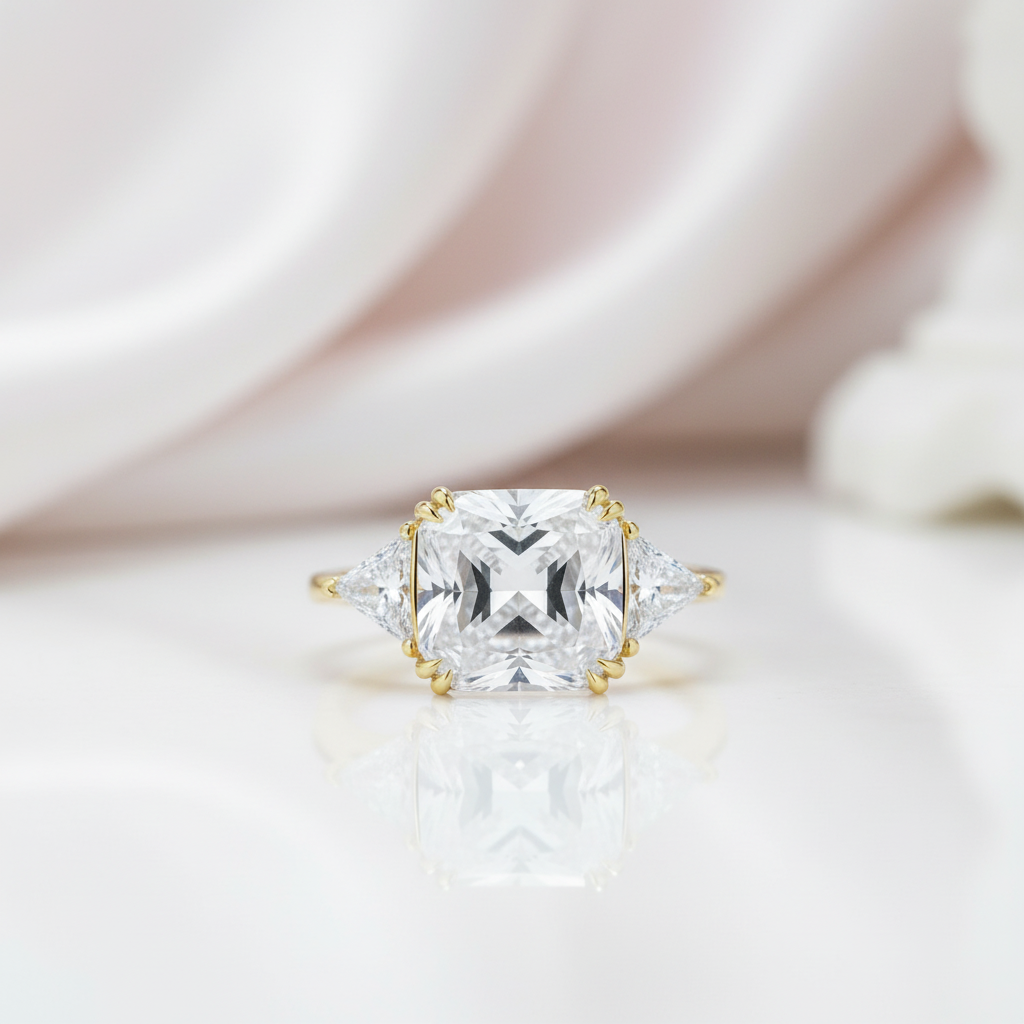 8.0 ct Princess Cut Diamond Option Three-Stone Luxury Anniversary Ring-Black Diamonds New York
