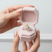 Three Stone Pear Brilliant Cut Yellow Diamond Engagement Ring