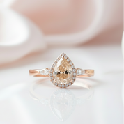 Three Stone Pear Brilliant Cut Yellow Diamond Engagement Ring-Black Diamonds New York