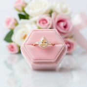 Three Stone Pear Brilliant Cut Yellow Diamond Option Engagement Ring-Black Diamonds New York