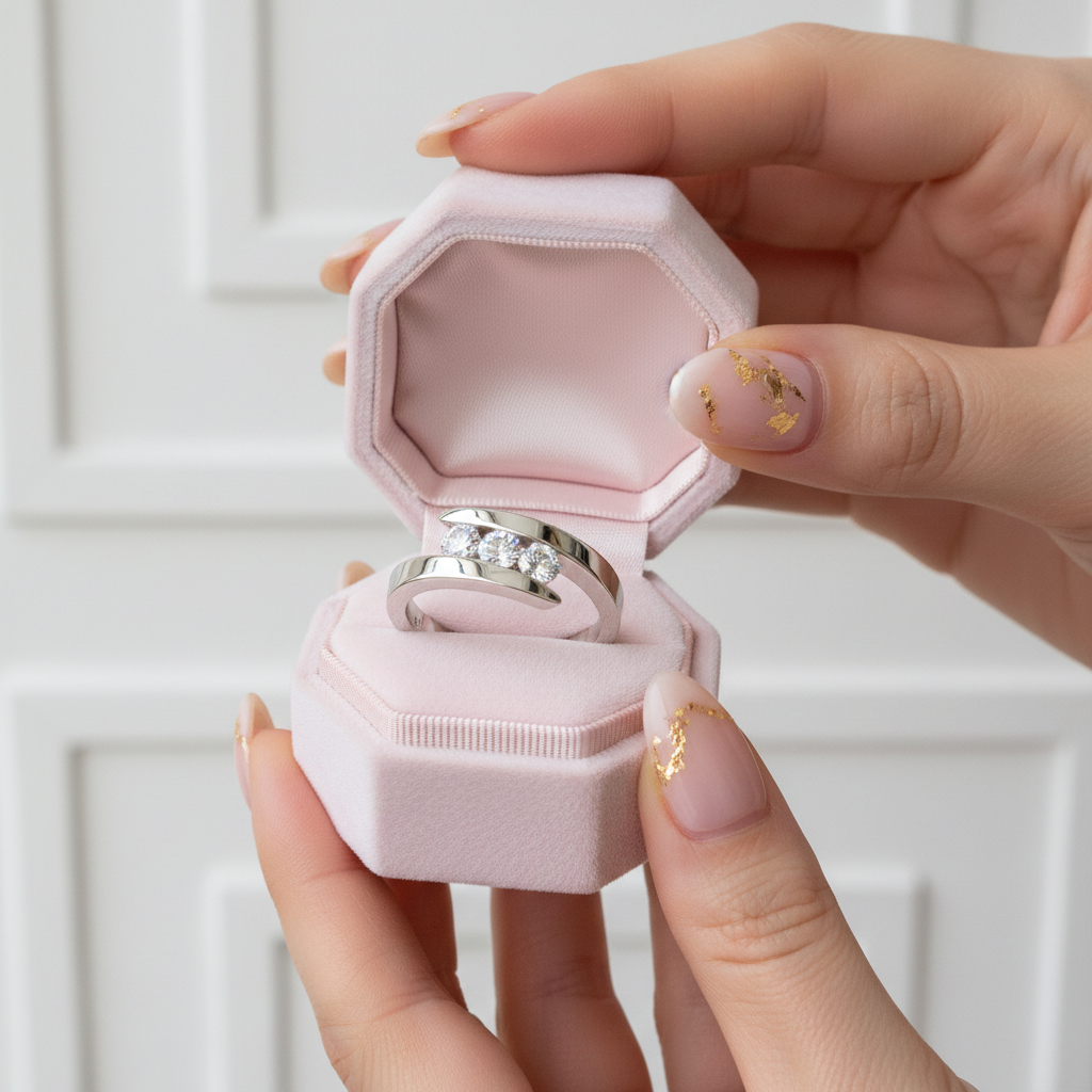 Three Stones 4mm Diamond Engagement Ring