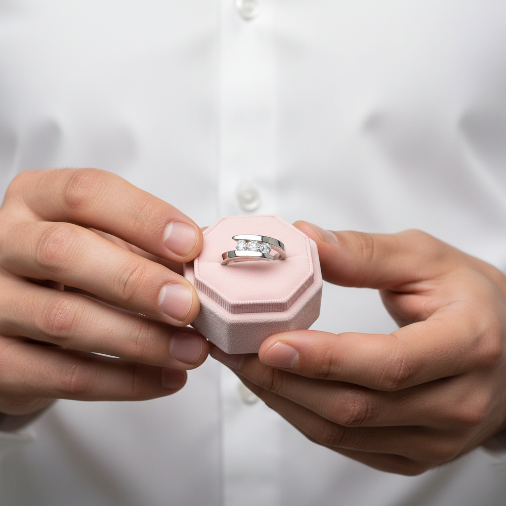 Three Stones 4mm Diamond Engagement Ring