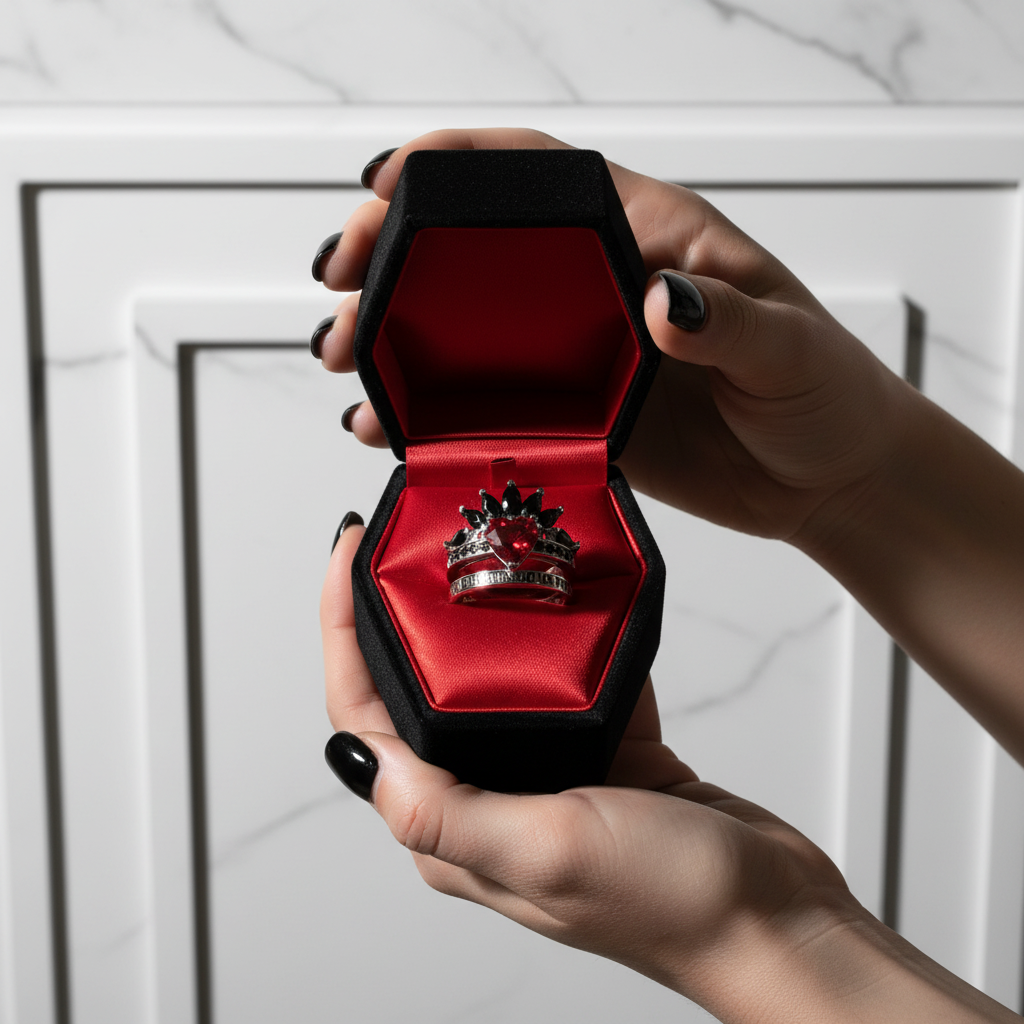 Till Death Do Us Part- 1.5 Carat Heart Created Diamond Wedding Ring Set