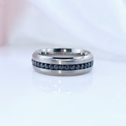 Titanium Men's Wedding Band with Diamond-Black Diamonds New York