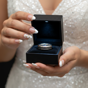 Men's Titanium Wedding Band with Diamond-Black Diamonds New York