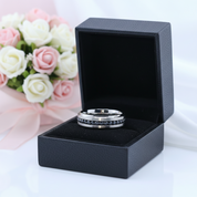 Men's Titanium Wedding Band with Diamond Option-Black Diamonds New York