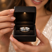 Men's Titanium Wedding Band with Diamond Option-Black Diamonds New York
