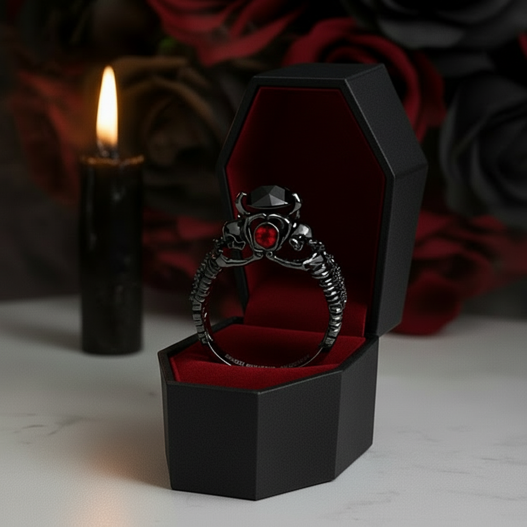 Together Forever- 1.25 Carat Black Diamond Gothic Ring Set-Black Diamonds New York