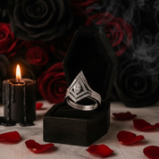 Together We Fly- Kite Shape Pear Diamond Promise Ring Set-Black Diamonds New York