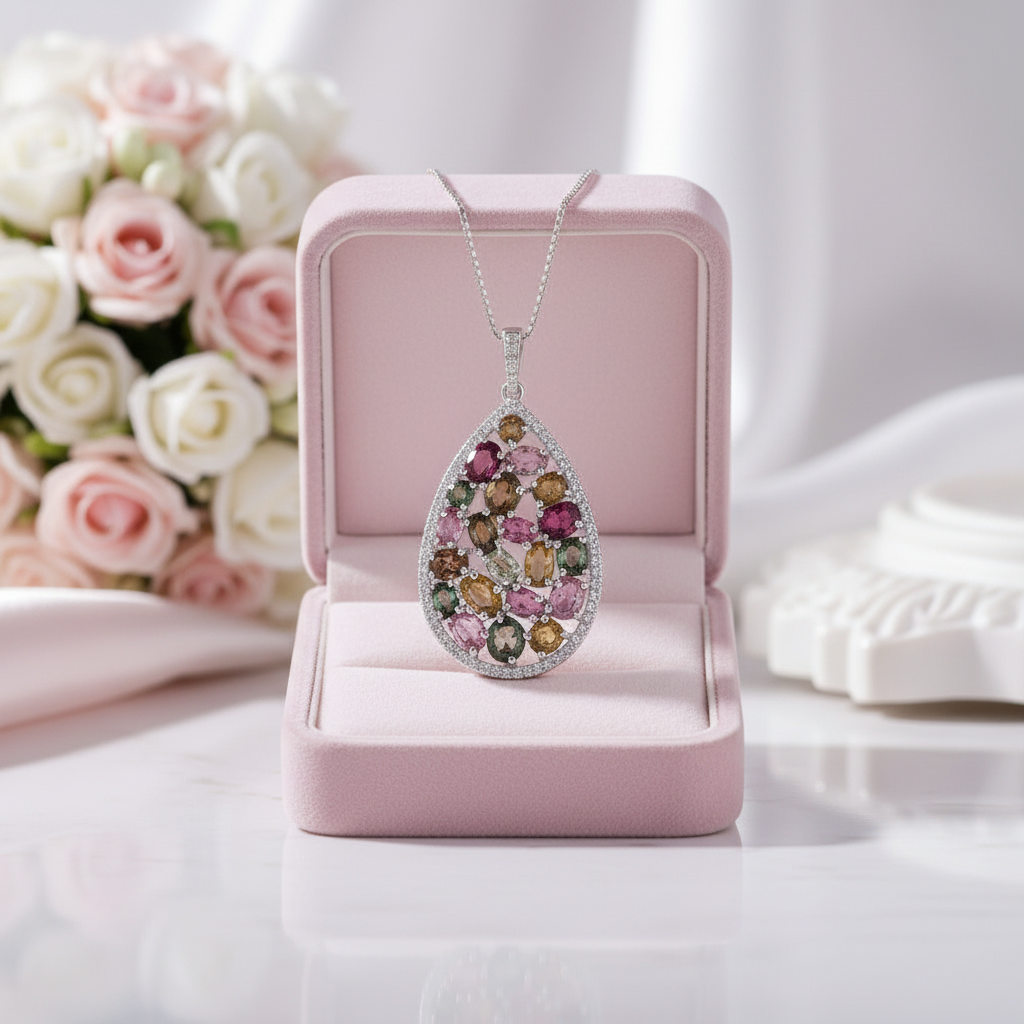 Tourmaline Jewelry Set-Black Diamonds New York