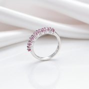 Round Tourmaline Half Eternity Stackable Ring Band-Black Diamonds New York