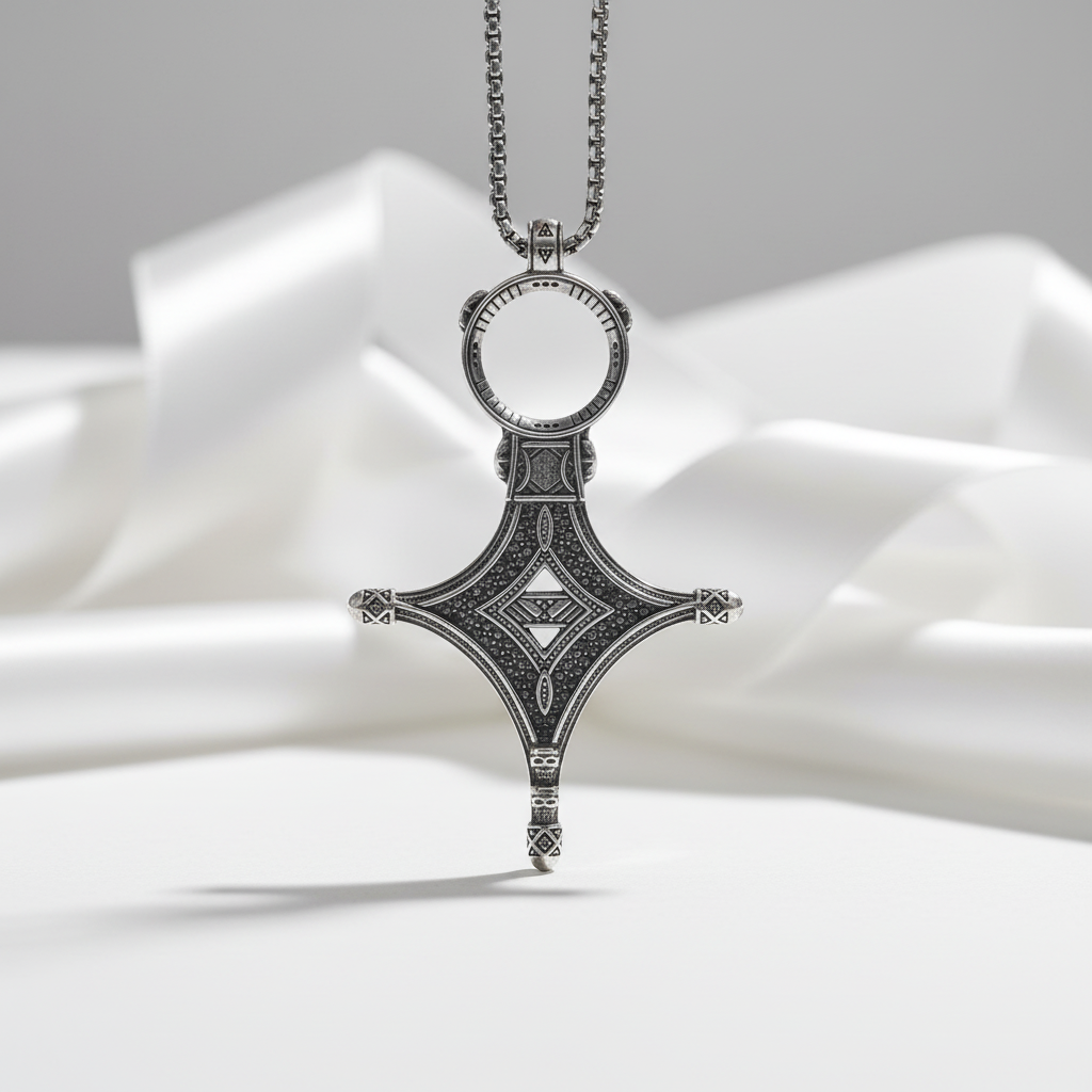 Traditional Rebel Gothic Cross Necklace-Black Diamonds New York