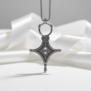 Traditional Rebel Gothic Cross Necklace-Black Diamonds New York