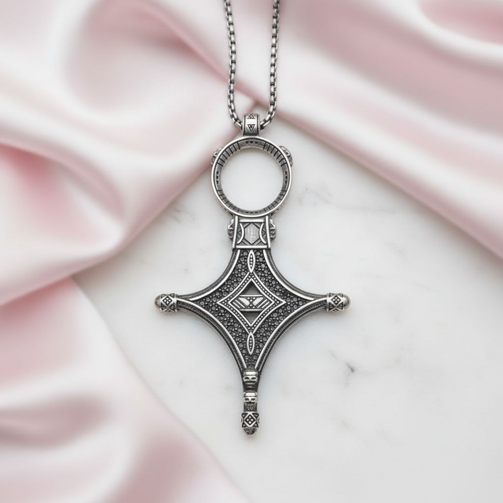 Traditional Rebel Gothic Cross Necklace-Black Diamonds New York