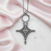 Traditional Rebel Gothic Cross Necklace-Black Diamonds New York