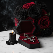 Traditional Symbolism Cross Gothic Pendant-Black Diamonds New York