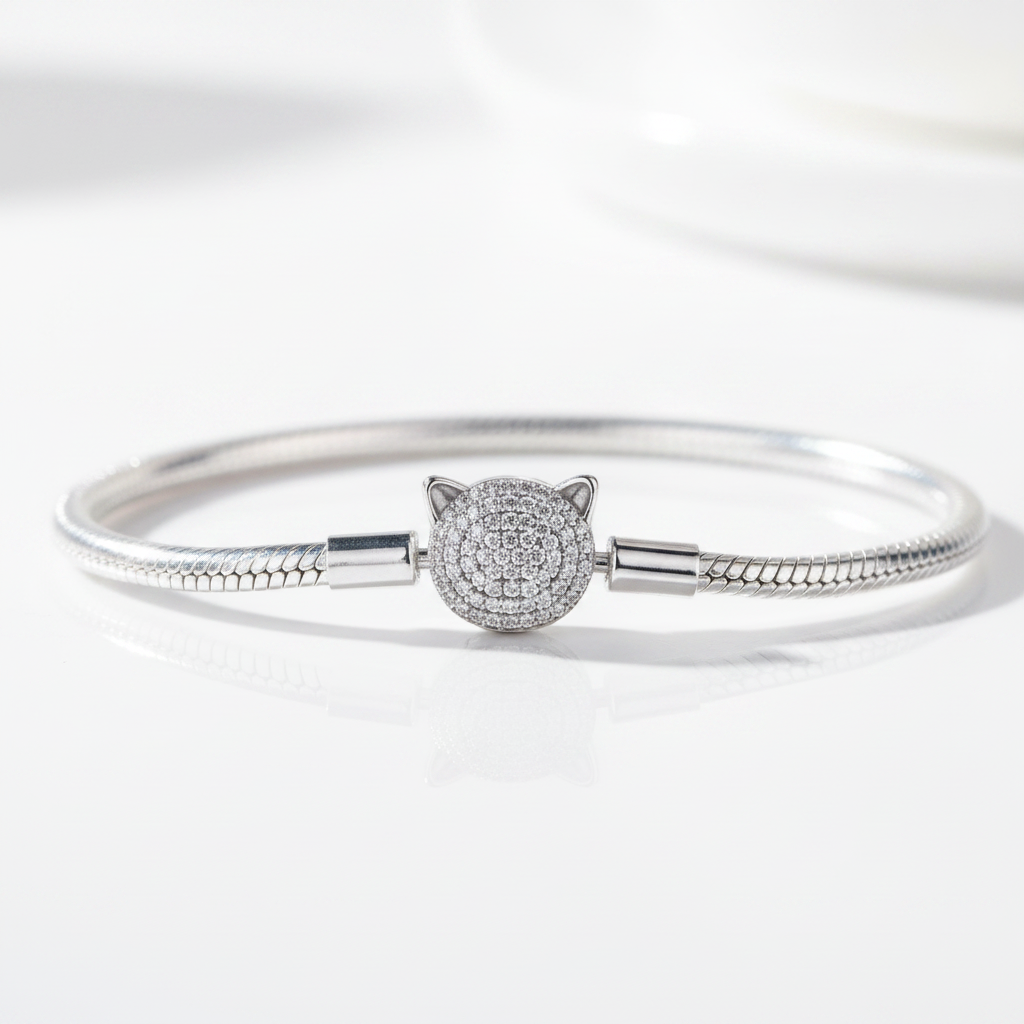 Tree of Life, Cat & Geometric Pattern Charm Bracelet-Black Diamonds New York