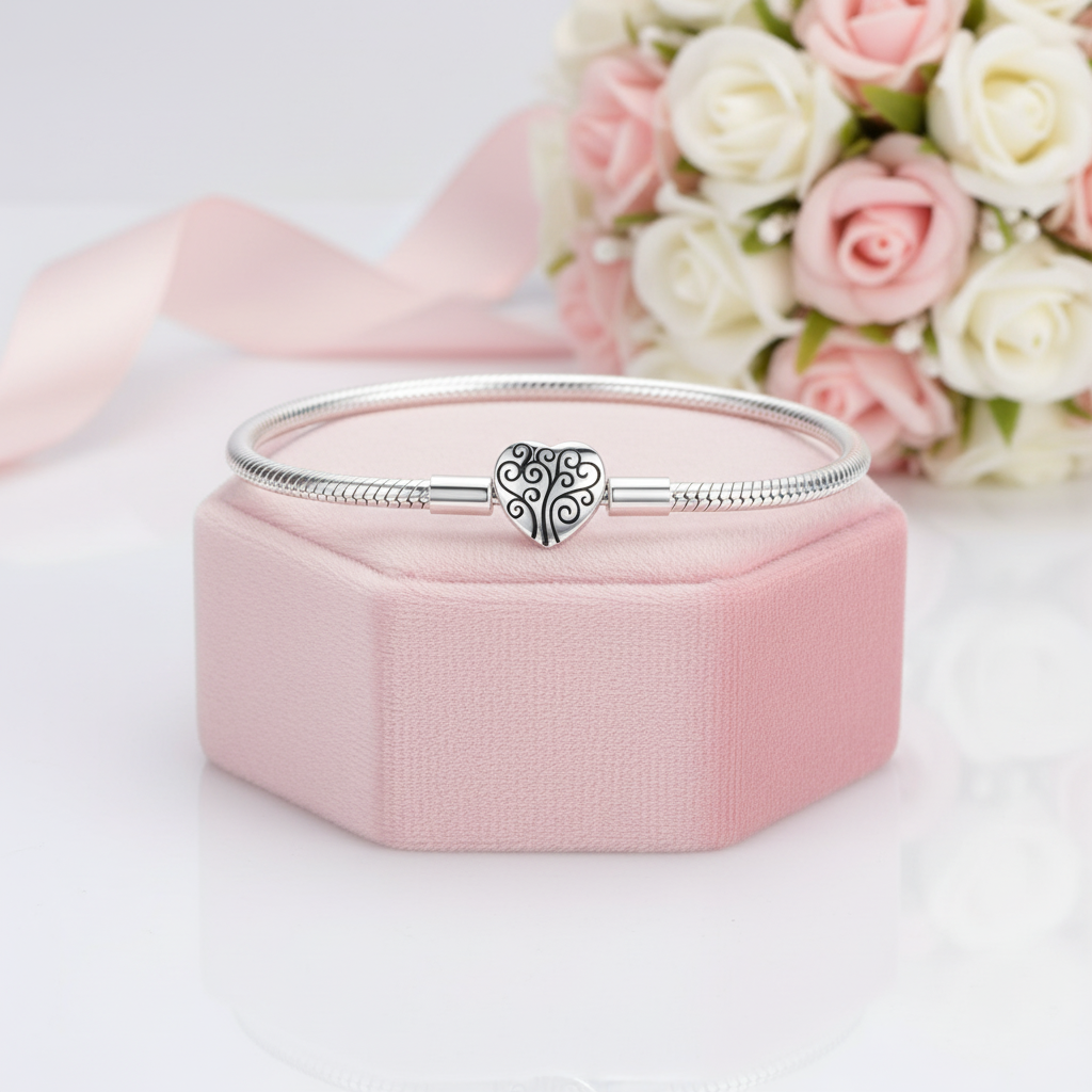 Tree of Life, Cat & Geometric Pattern Charm Bracelet-Black Diamonds New York