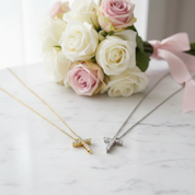 Trendy Cross Diamond Necklace-Black Diamonds New York