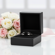 Trendy Men's Ceramic Wedding Band-Black Diamonds New York