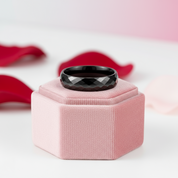 Trendy Men's Ceramic Wedding Band-Black Diamonds New York