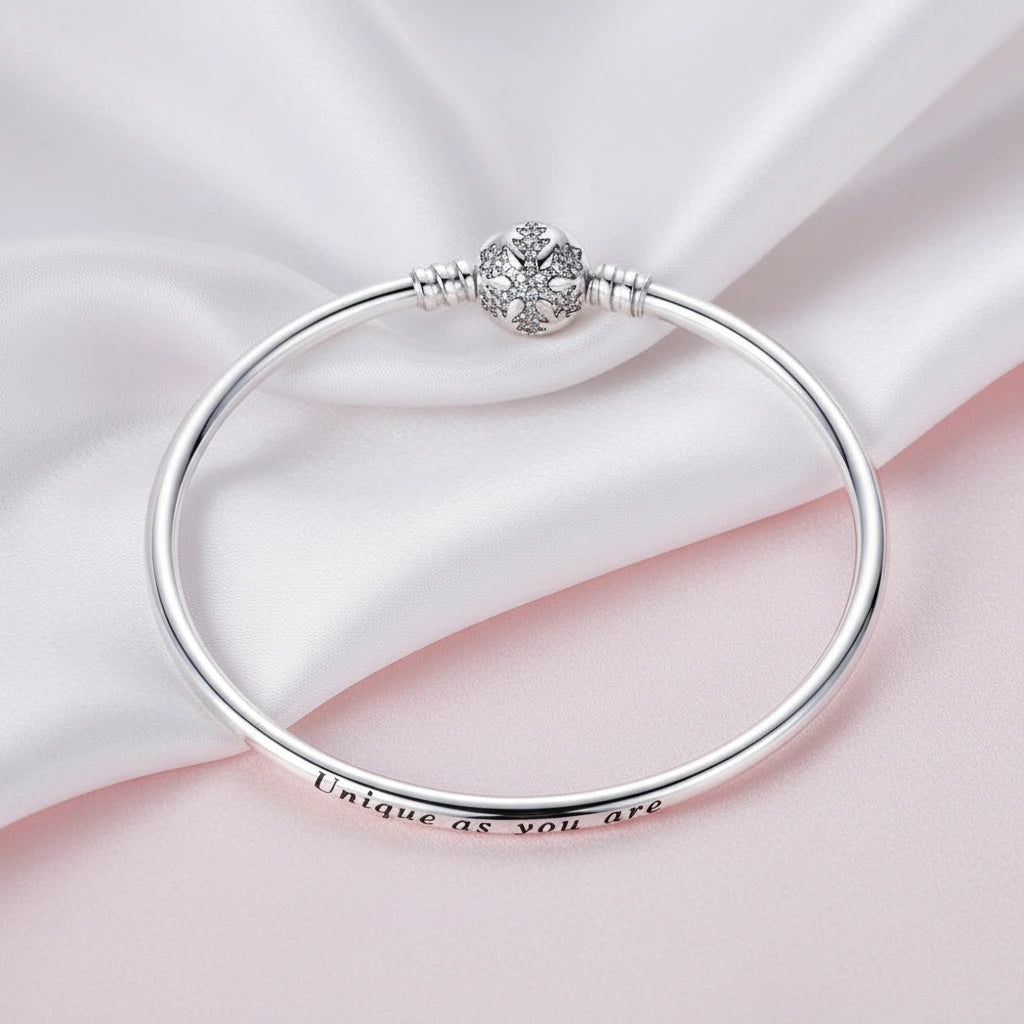 Trendy Round Charms Bangle Bracelet-Black Diamonds New York