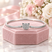 Trendy Round Charms Bangle Bracelet-Black Diamonds New York