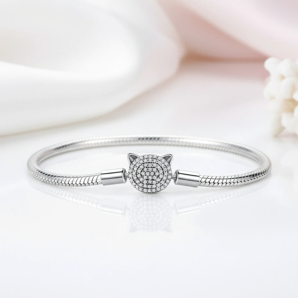 Trendy Round Charms Bangle Bracelet-Black Diamonds New York