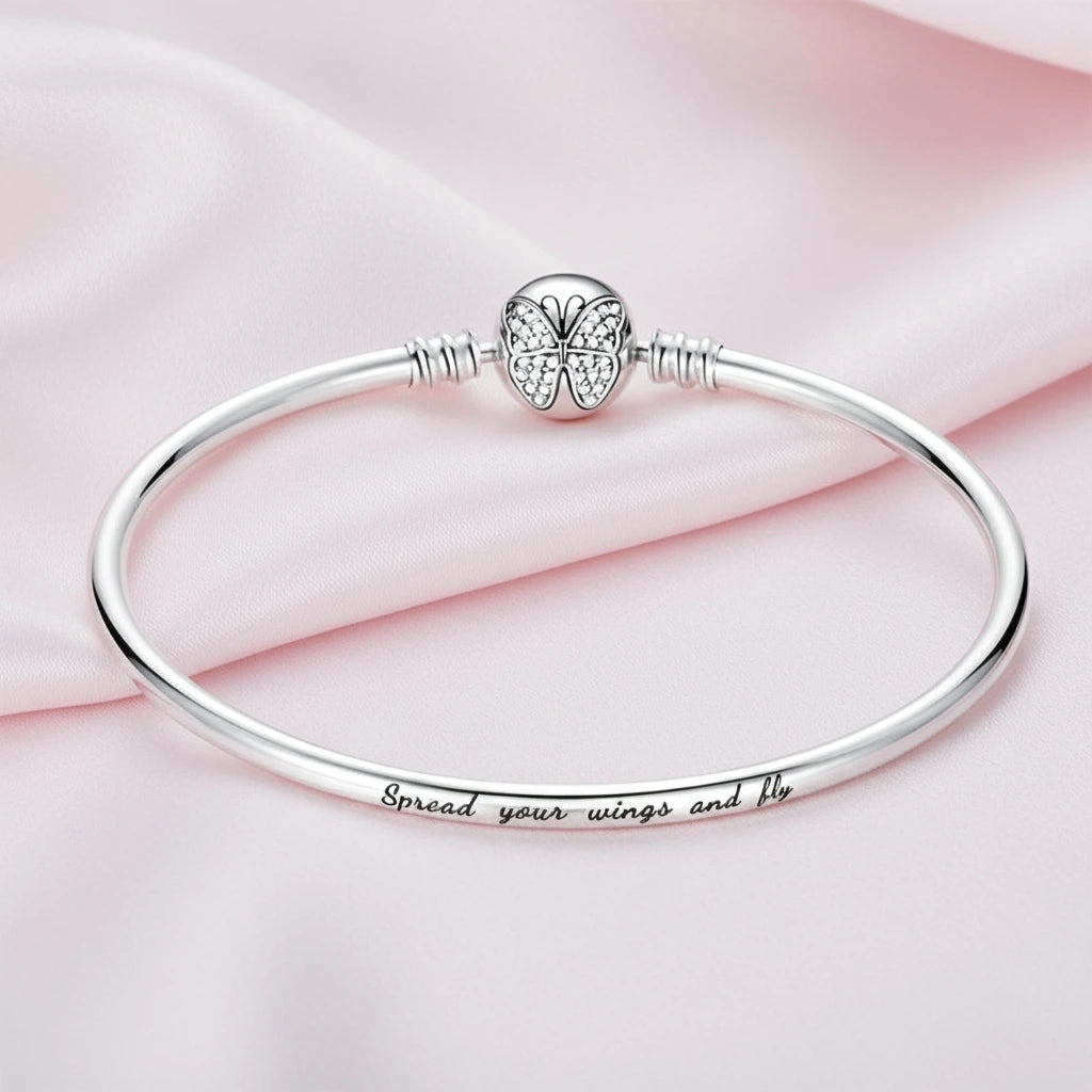 Trendy Round Charms Bangle Bracelet-Black Diamonds New York