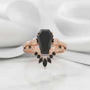 True Love Rings- 14k White Gold Limited Coffin Cut Diamond Option Rings-Black Diamonds New York