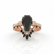 True Love Rings- 14k White Gold Limited Coffin Cut Diamond Option Rings-Black Diamonds New York