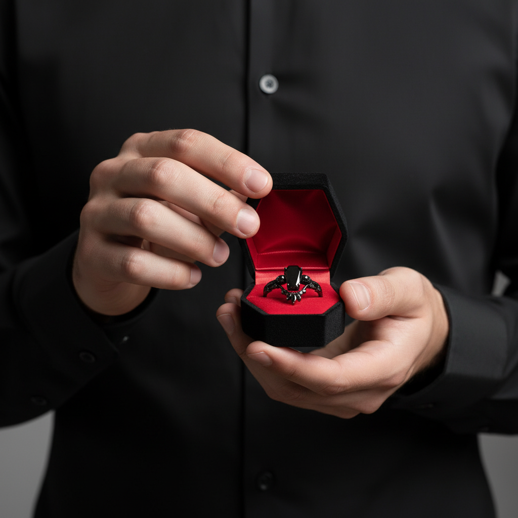 True Love Rings- 14k White Gold Limited Coffin Cut Diamond Option Rings-Black Diamonds New York