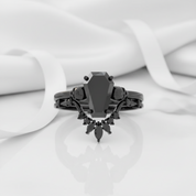 True Love Rings- 14k White Gold Limited Coffin Cut Diamond Option Rings-Black Diamonds New York