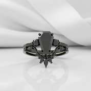True Love Rings- 14k White Gold Limited Coffin Cut Diamond Rings-Black Diamonds New York