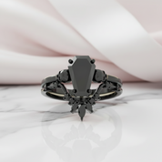 True Love Rings- 14k White Gold Limited Coffin Cut Diamond Option Rings-Black Diamonds New York