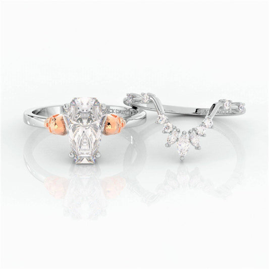 Flash Sale- True Love Rings- 14k White Gold Limited Coffin Cut Diamond Rings-Black Diamonds New York