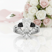True Love Rings- 14k White Gold Limited Coffin Cut Diamond Rings-Black Diamonds New York