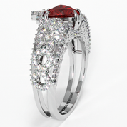 Infinity x Infinity Ring- Red Heart and Cross Diamond Option Gothic Ring-Black Diamonds New York