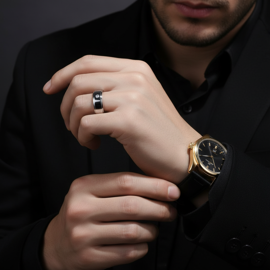 8mm Tungsten Carbide Men's Wedding Band with Diamond Option-Black Diamonds New York