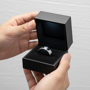 8mm Tungsten Carbide Men's Wedding Band with Diamond Option-Black Diamonds New York