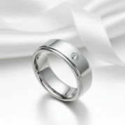 8mm Tungsten Carbide Men's Wedding Band with Diamond Option-Black Diamonds New York