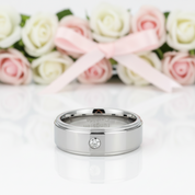 8mm Tungsten Carbide Men's Wedding Band with Diamond Option-Black Diamonds New York
