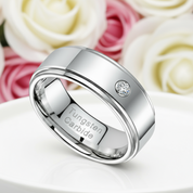 8mm Tungsten Carbide Men's Wedding Band with Diamond-Black Diamonds New York