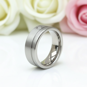 Tungsten Carbide Groove Line with Diamond-Black Diamonds New York