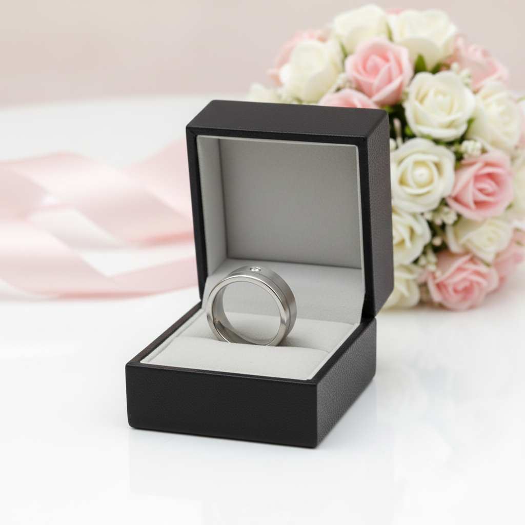Tungsten Carbide Groove Line with Diamond Option-Black Diamonds New York