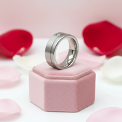 Tungsten Carbide Groove Line with Diamond-Black Diamonds New York