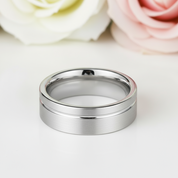 Tungsten Carbide Groove Line with Diamond-Black Diamonds New York