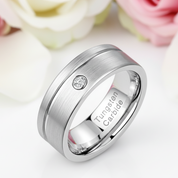 Tungsten Carbide Groove Line with Diamond-Black Diamonds New York